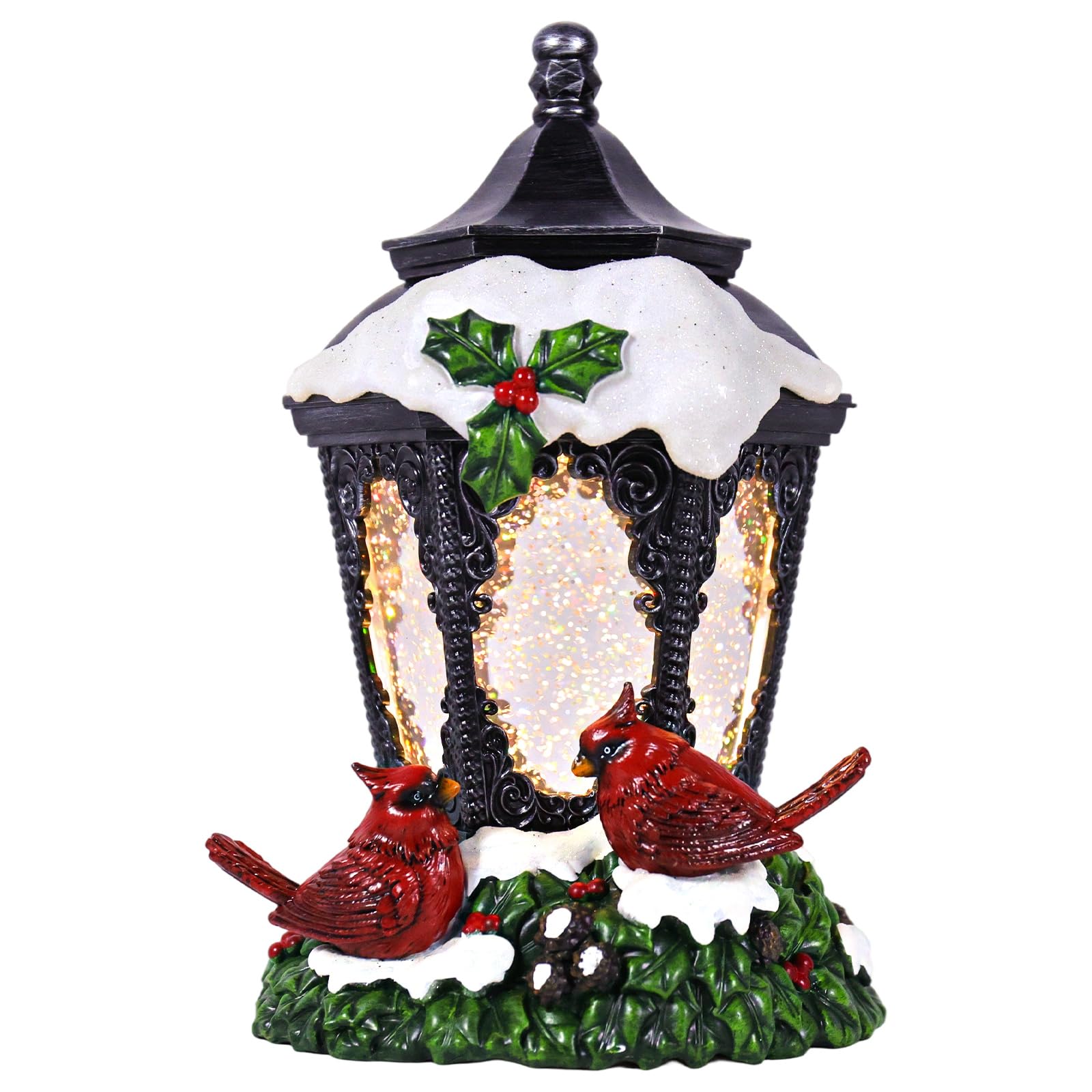 GlexpFesti front view lantern globe shows warm glow and festive scene