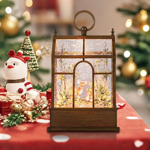 GlexpFesti on mantel showing compact size and festive ambiance