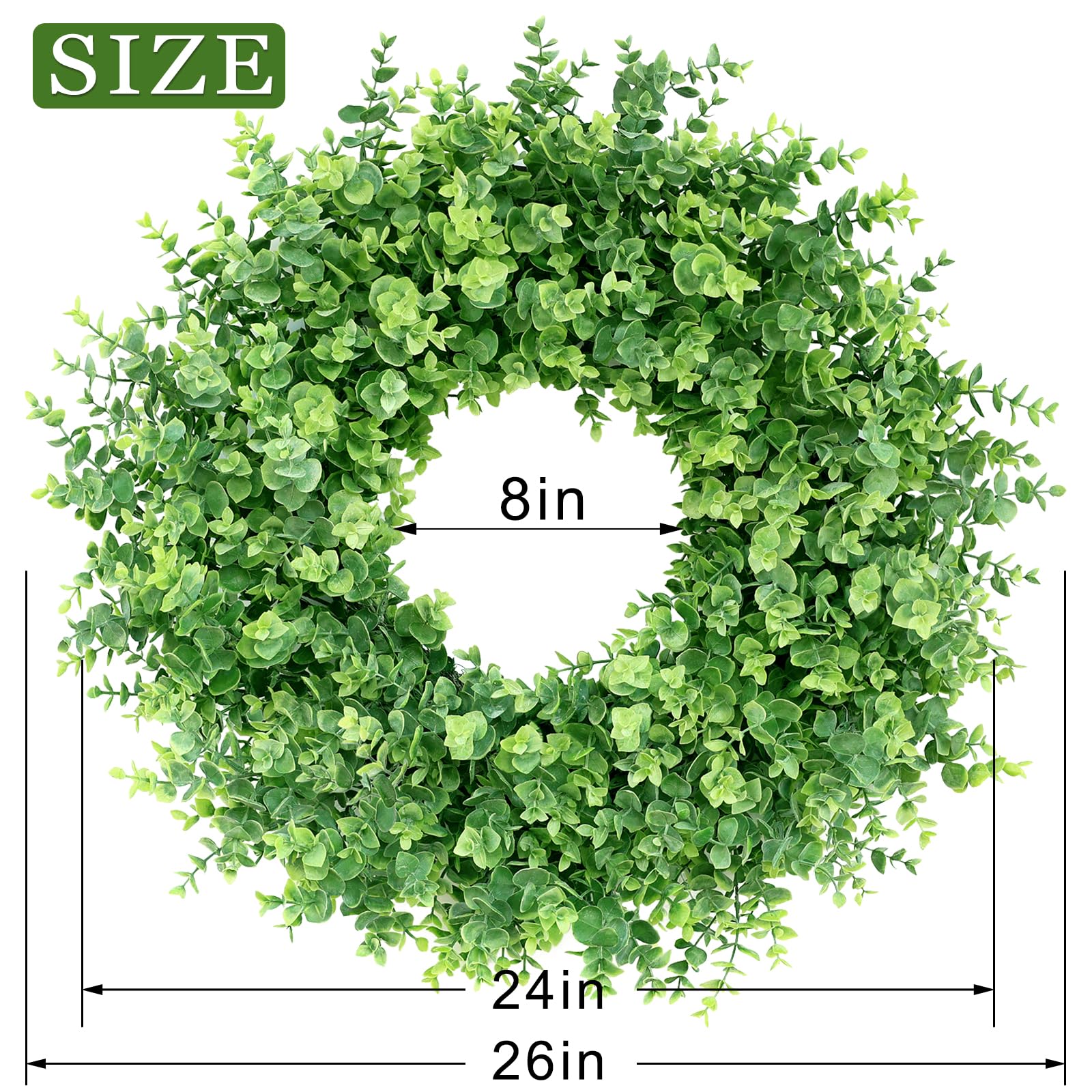 GLIDLION wreath next to ruler for 24–26 inch size comparison