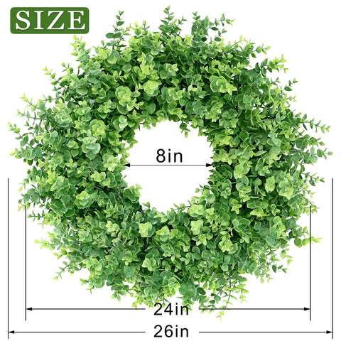 GLIDLION wreath next to ruler for 24–26 inch size comparison
