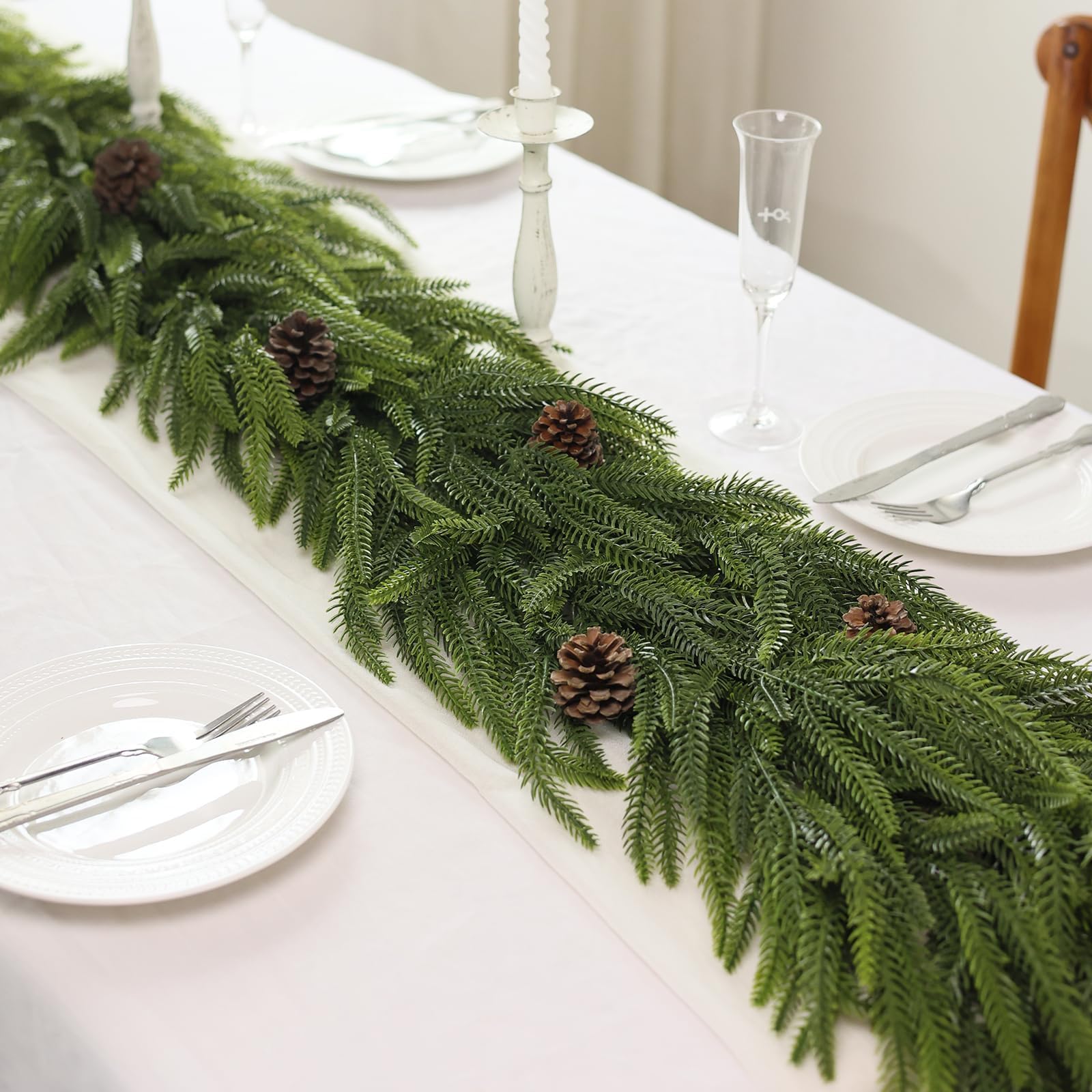 GLIDLION garland beside a measuring tape showing the true six-foot length