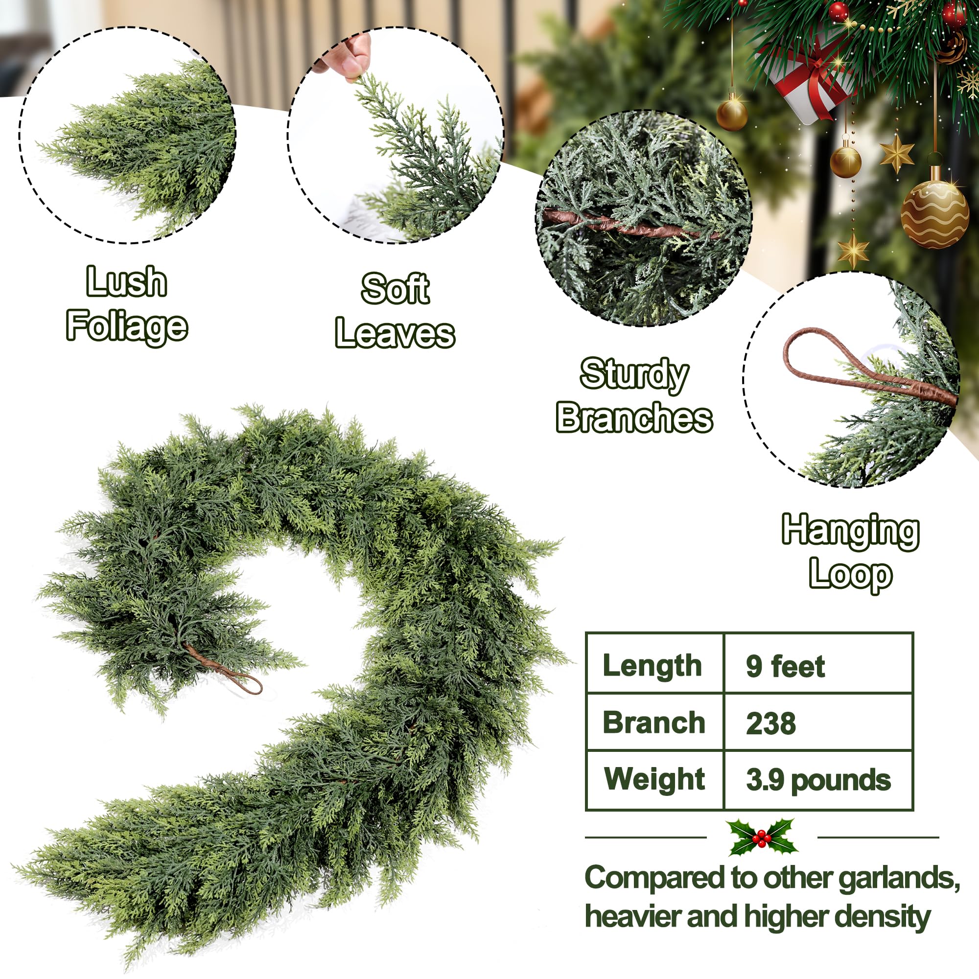 GlimLit garland draped on mantle adding festive greenery and warmth