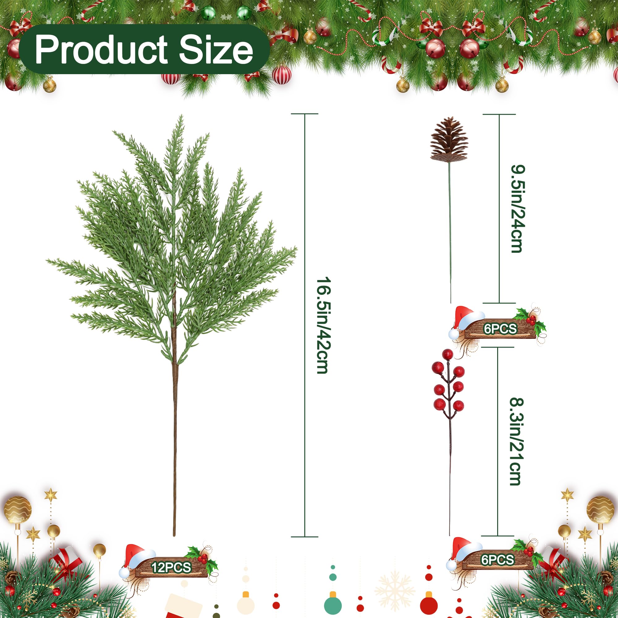 glimlit red berry and pinecone detail adds color and texture for festive visual interest