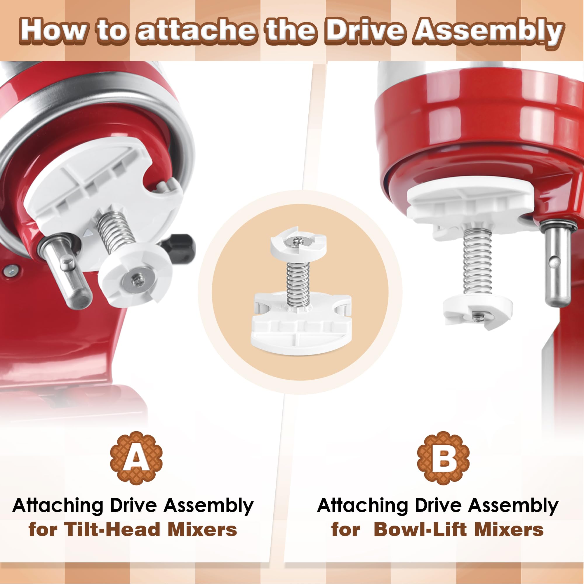 GLINK drive assembly detail illustrating sturdy connection for reliable churning