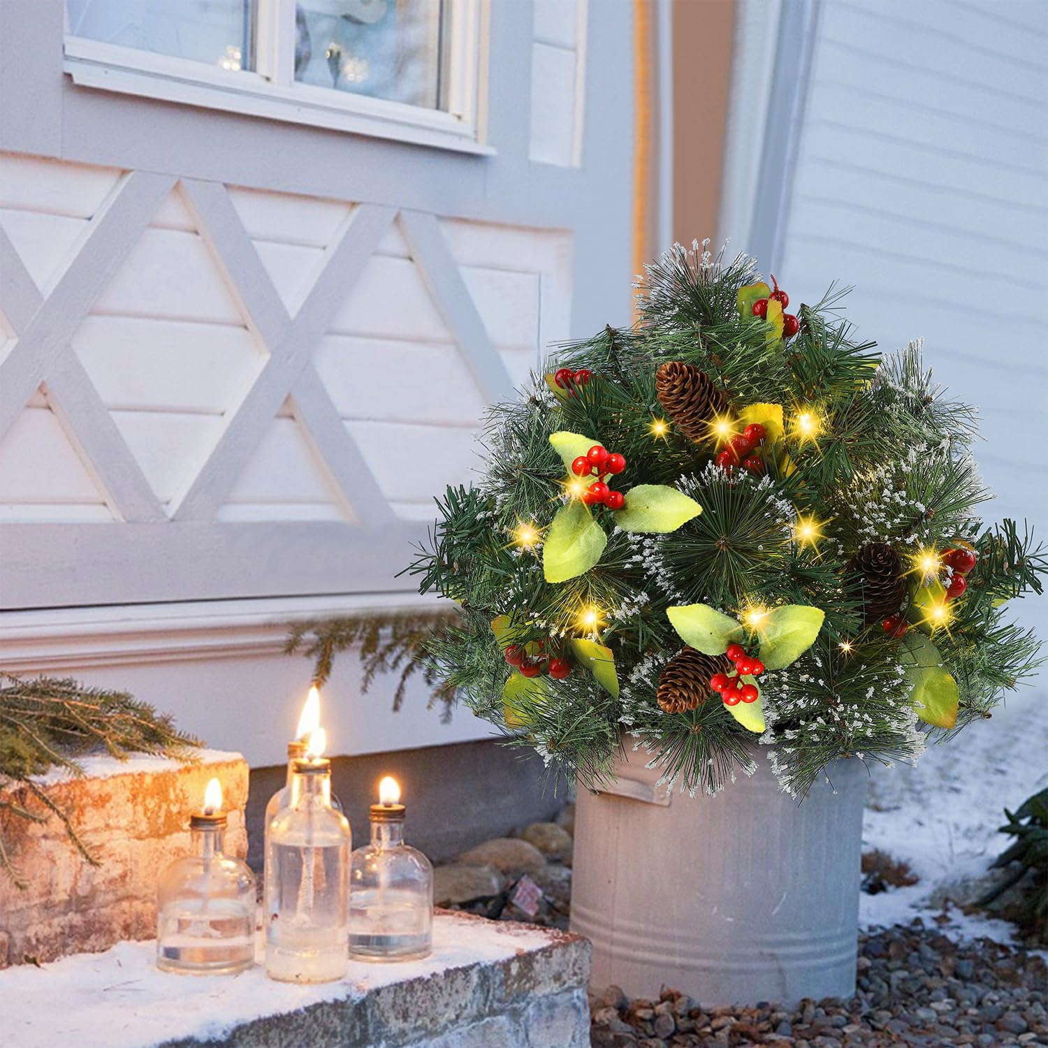 Glintoper two-pack styled at entryway providing instant curb appeal