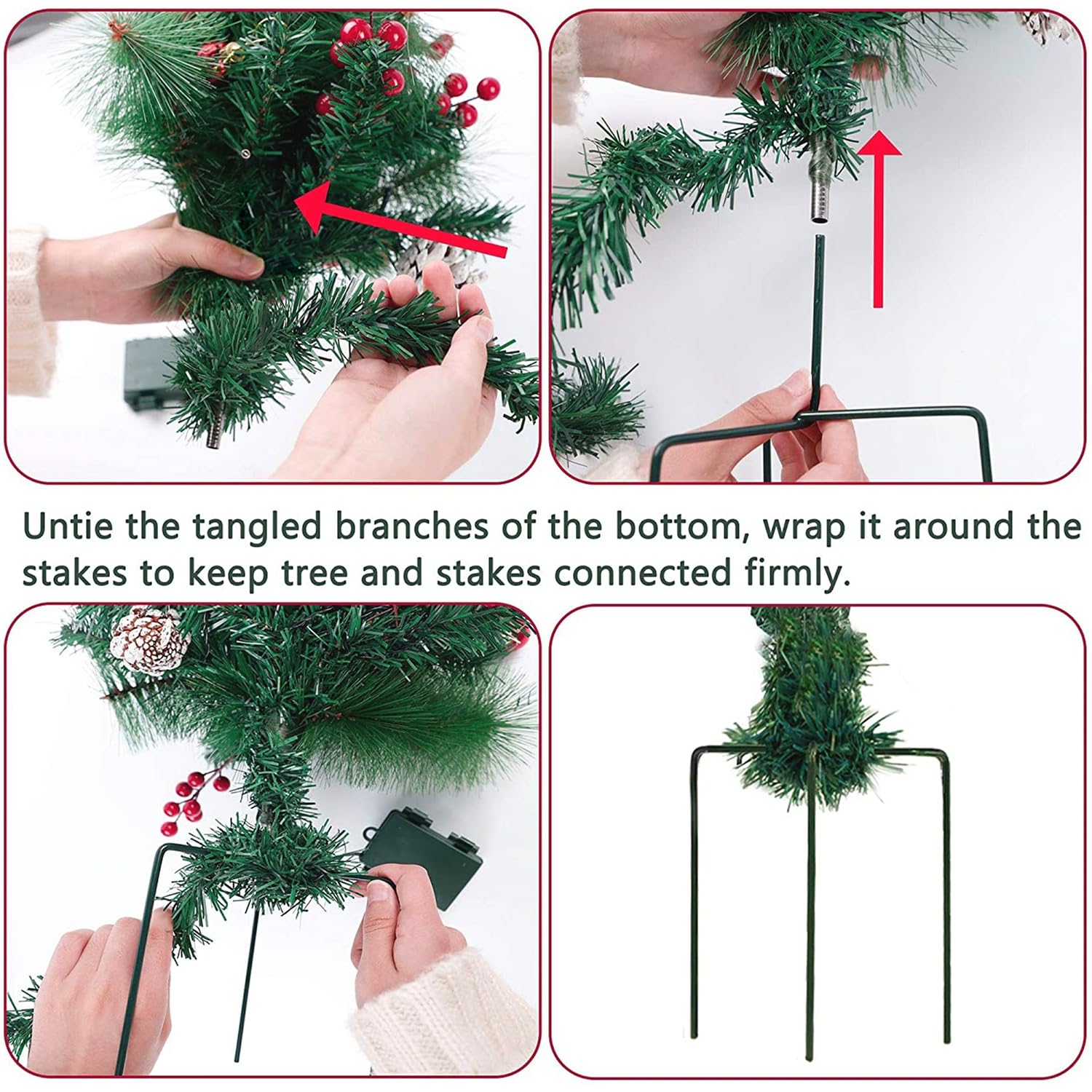 Glintoper three-prong stake and battery box installed for stable, cordless outdoor mounting