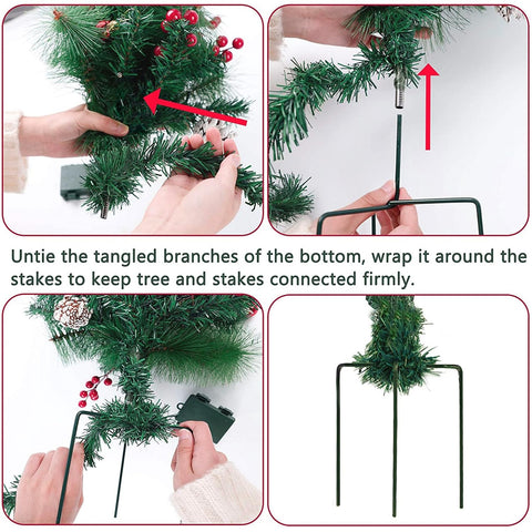 Glintoper three-prong stake and battery box installed for stable, cordless outdoor mounting