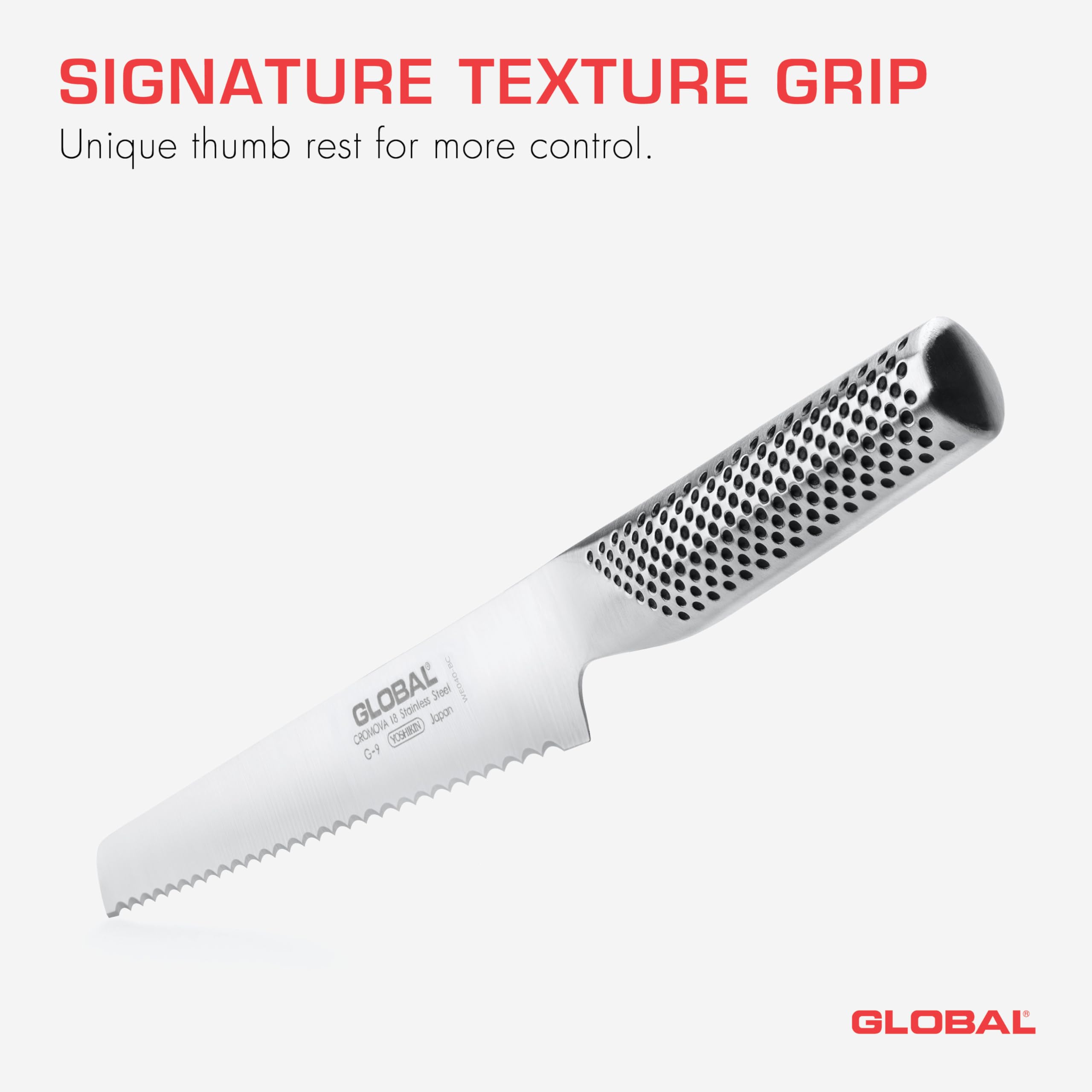 Global edge detail highlighting ice-hardened steel for longer sharpness