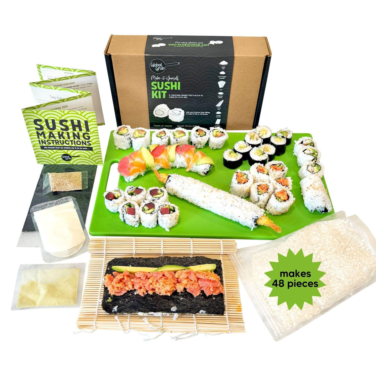 Global Grub front packaging showing kit contents and convenience