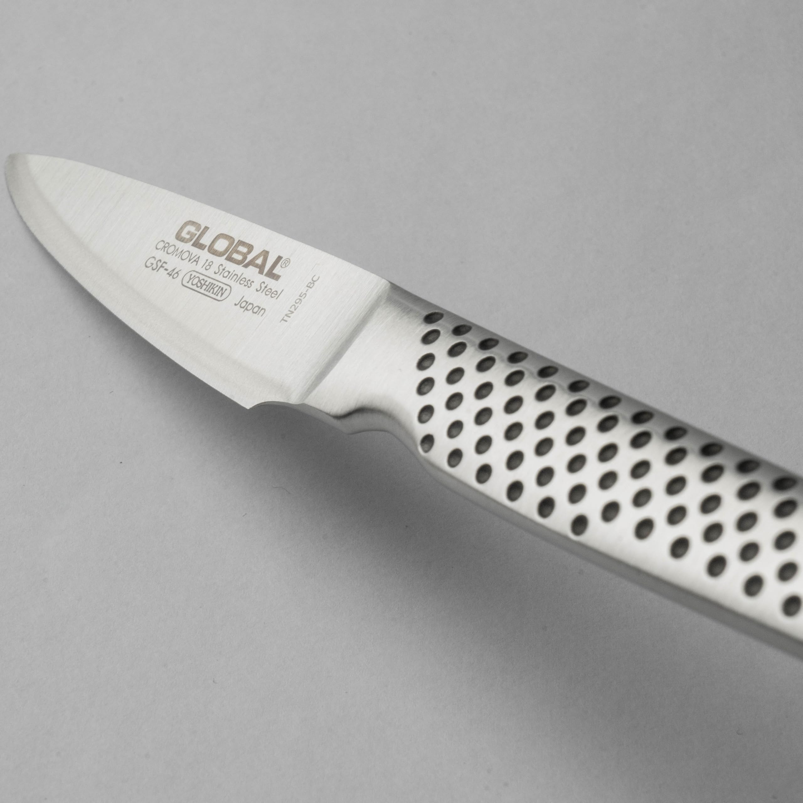 Global GSF-46 edge razor closeup illustrating long-lasting sharpness