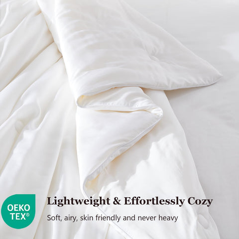 Globon comforter on bed lifestyle scene illustrating cool comfort in a bedroom