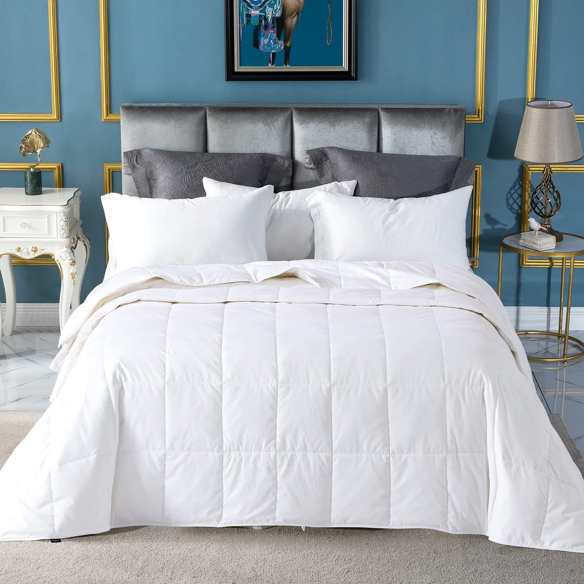 Globon front view of queen summer comforter showing lightweight profile and breathable design