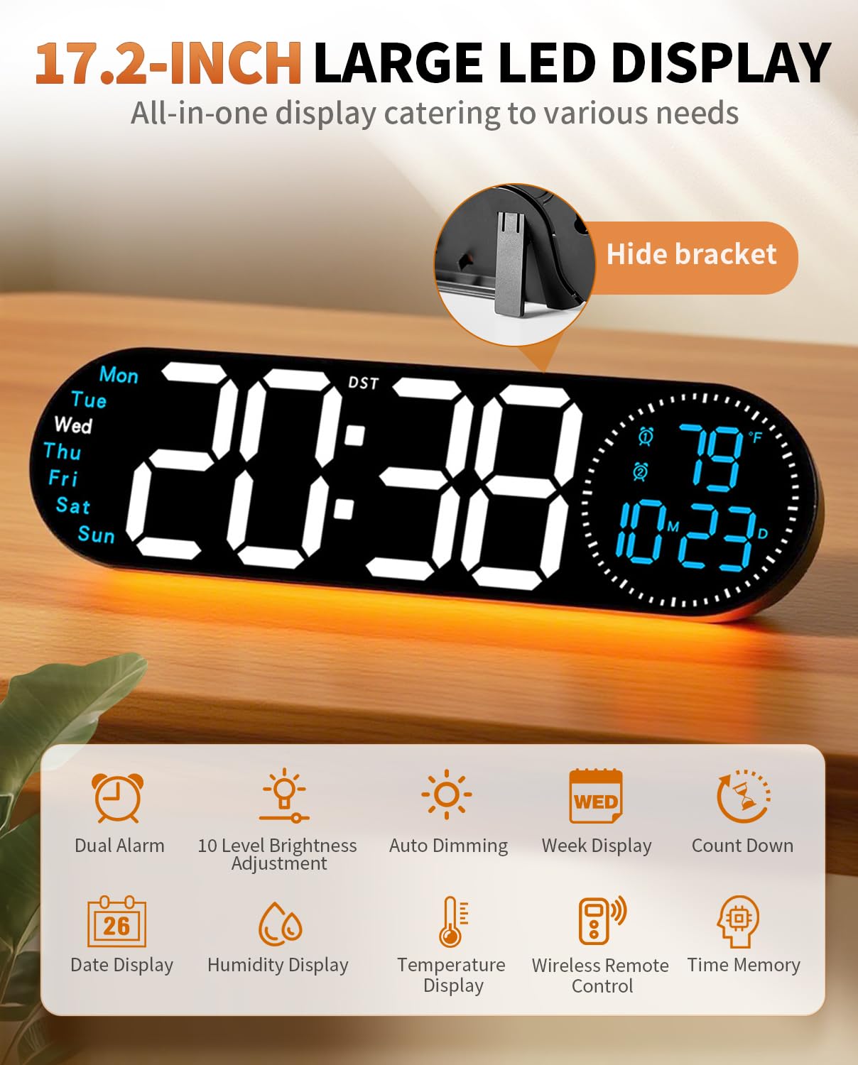 GLOKUUCA close-up of LED digits highlighting crisp display for distant visibility