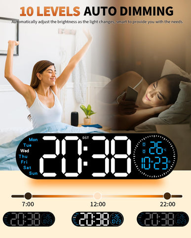 GLOKUUCA mounted in living room adding functional timekeeping and decorative light