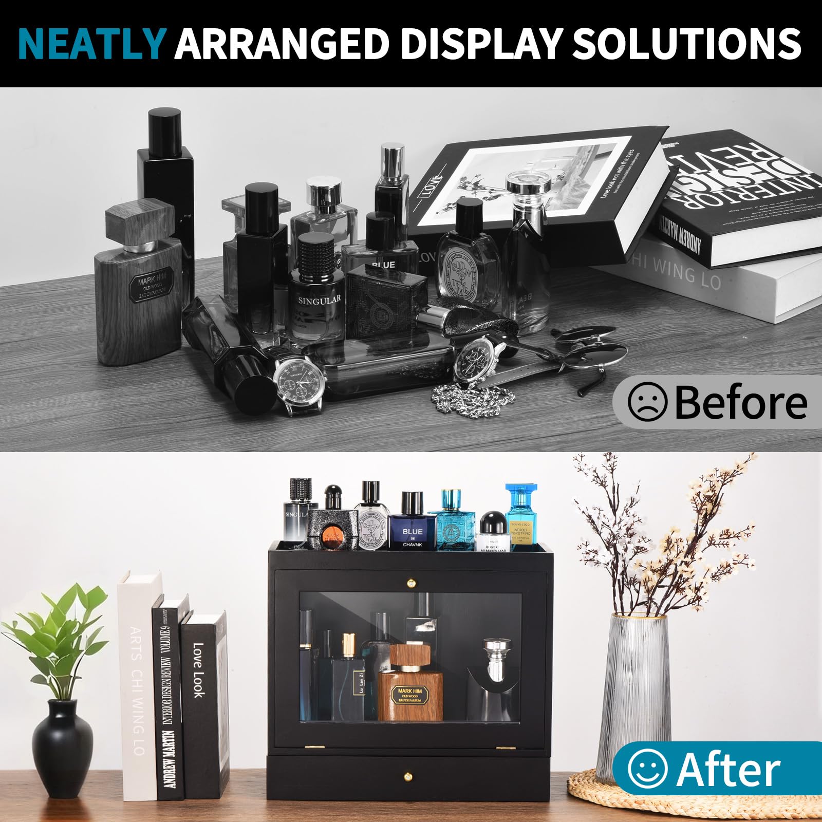 GLOKUUCA in-bedroom lifestyle display elevating dresser presentation