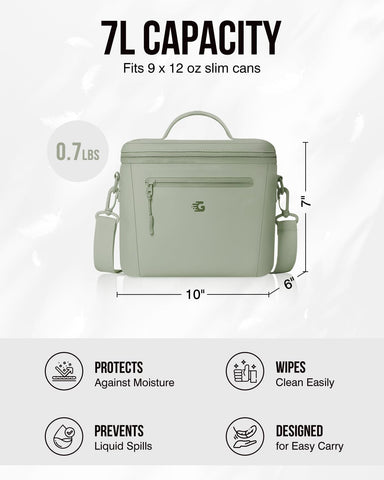 GLORIEROO lunch bag held by padded handle, comfortable for daily commute