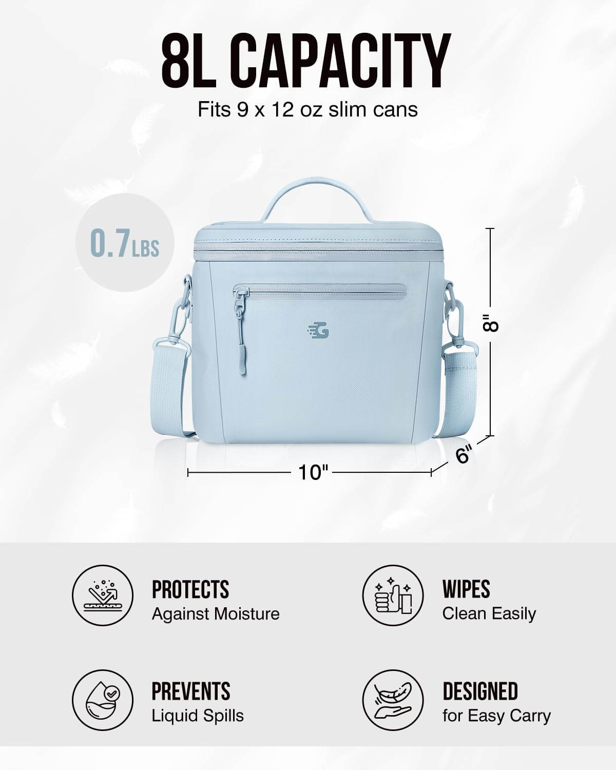 GLORIEROO with meal prep containers showing capacity for two meals and a drink