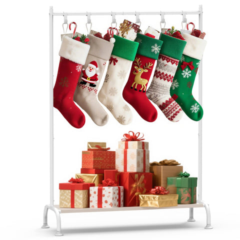 GloTika front view with eight stockings showing organized display benefit