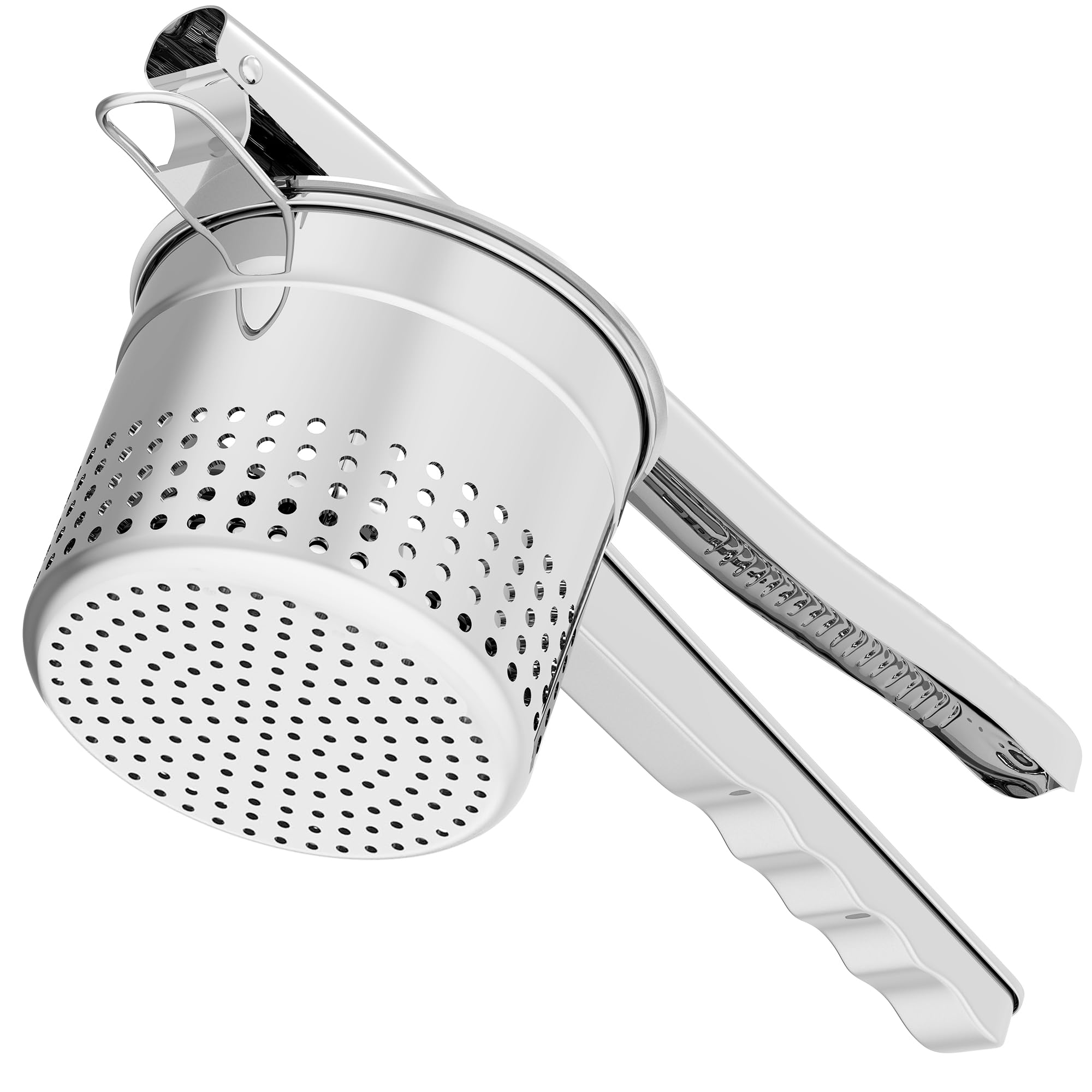 GloTika front view of potato ricer showing full unit and robust build for durability