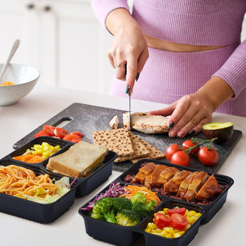 Glotoch three-compartment top view highlighting organized portion benefits
