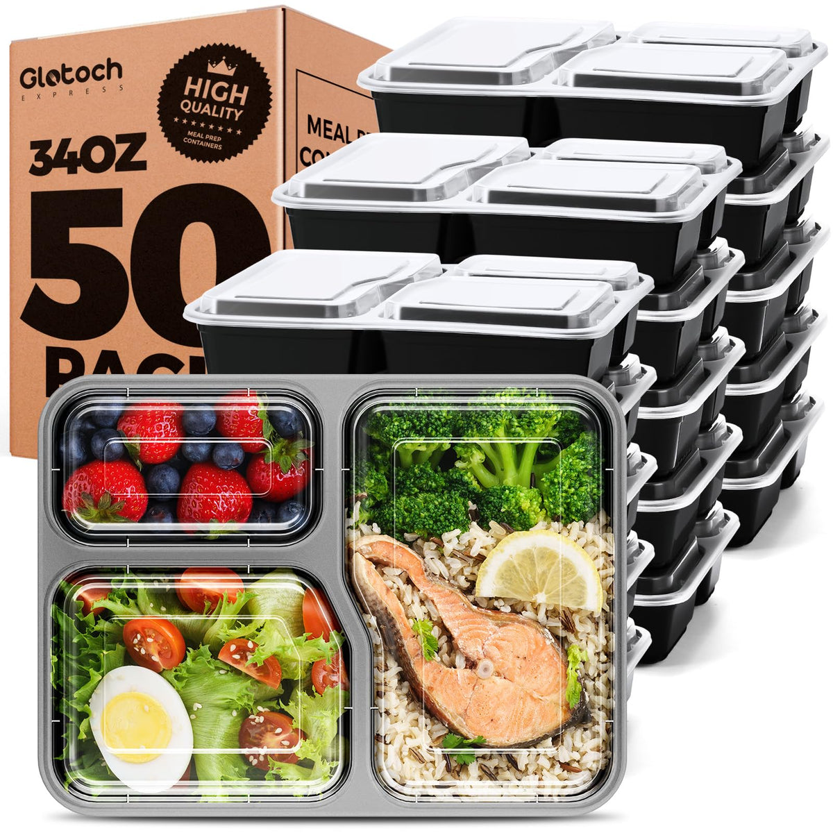 Glotoch front packaging showing 50-pack and 34 oz capacity benefits