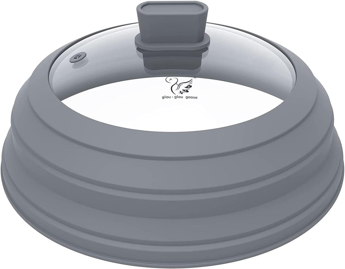 GLOU-GLOU GOOSE front view glass lid showing full coverage and easy cleaning benefit