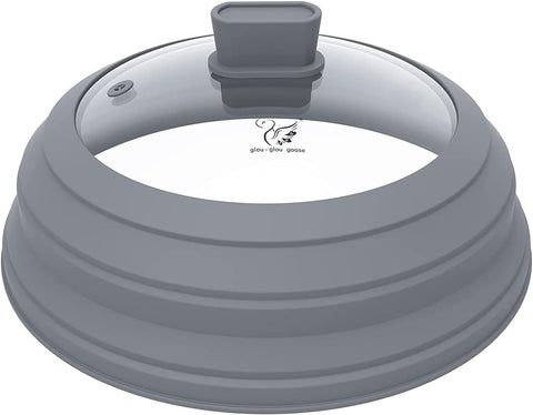 GLOU-GLOU GOOSE front view glass lid showing full coverage and easy cleaning benefit