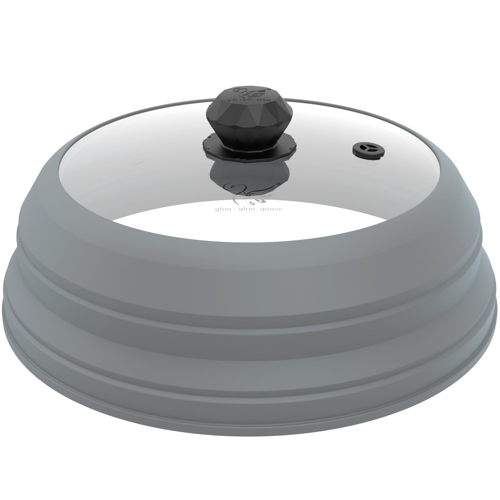 GLOU-GLOU GOOSE GGG front view glass cover shows clear tempered glass and neat rim, easy cleanup