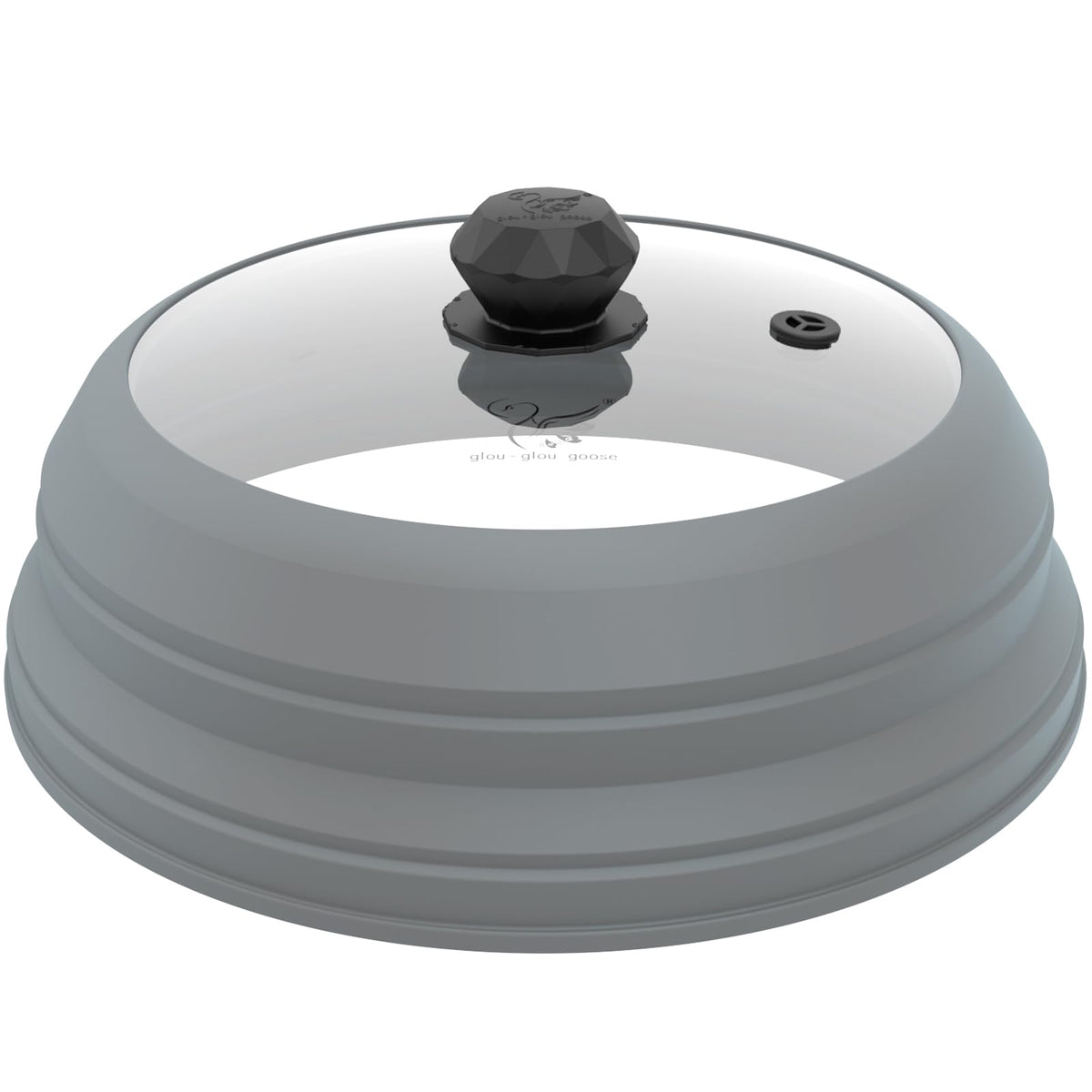 GLOU-GLOU GOOSE GGG front view glass cover shows clear tempered glass and neat rim, easy cleanup