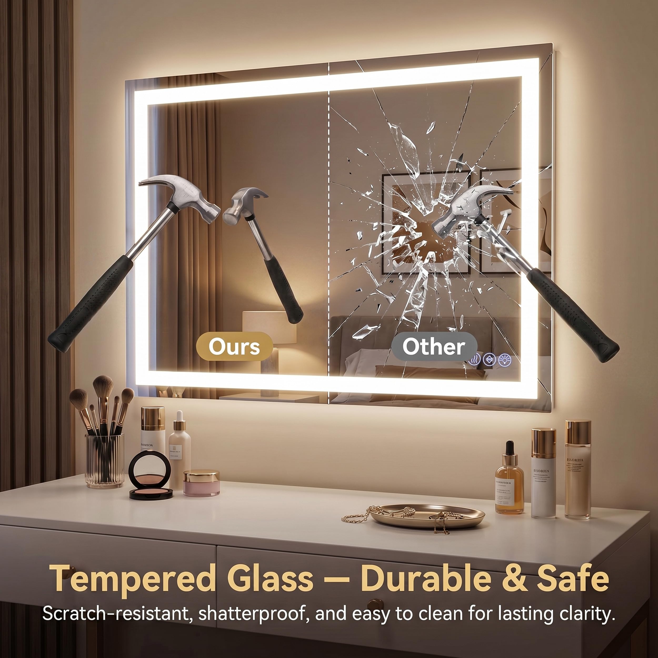 GLSLAND horizontal installation above sink illustrating versatile mounting options