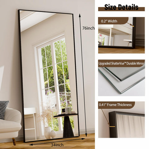 GLSLAND mirror next to person to show full-size scale and coverage