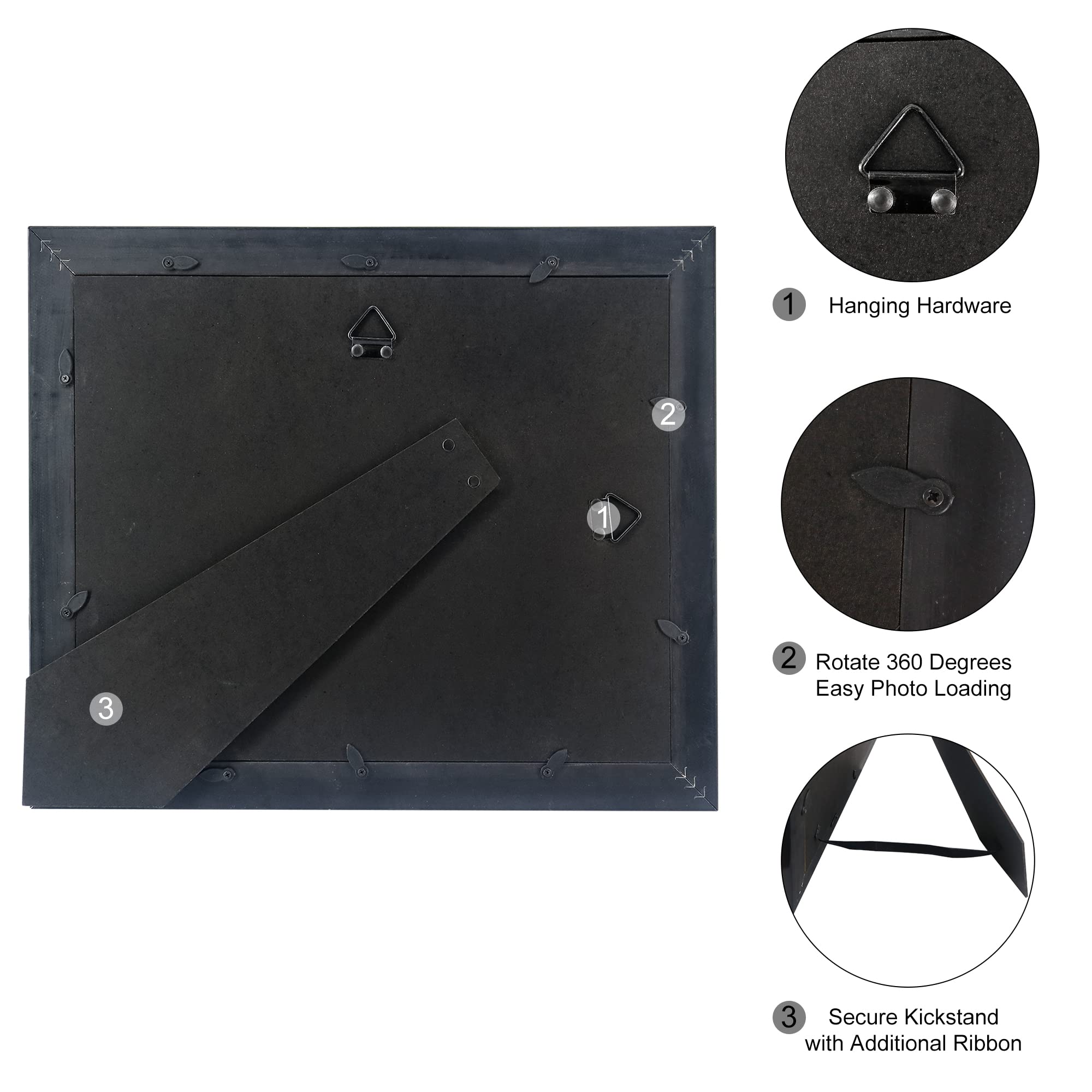 GMFrames back hardware and easel showing vertical or tabletop mounting options