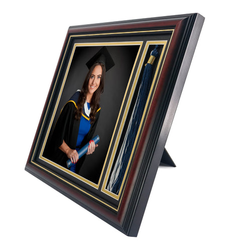 GMFrames close-up of black over gold double mat, refined presentation benefit