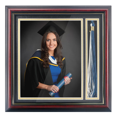 GMFrames front view showing framed 8x10 photo and tassel, elegant display