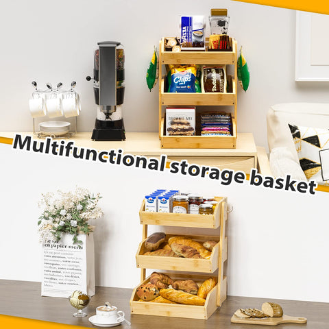 Gmtsl fruit basket next to fruit and bread to show real-life scale