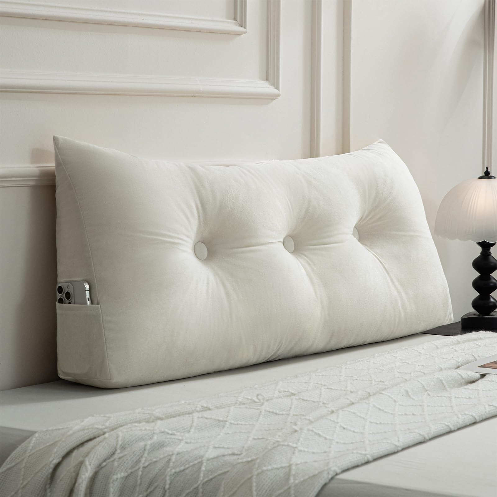 Gnostik headboard pillow front view showing full-width support and comfort