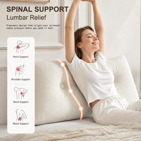 Gnostik in use on dorm bed offering back support and tidy decor