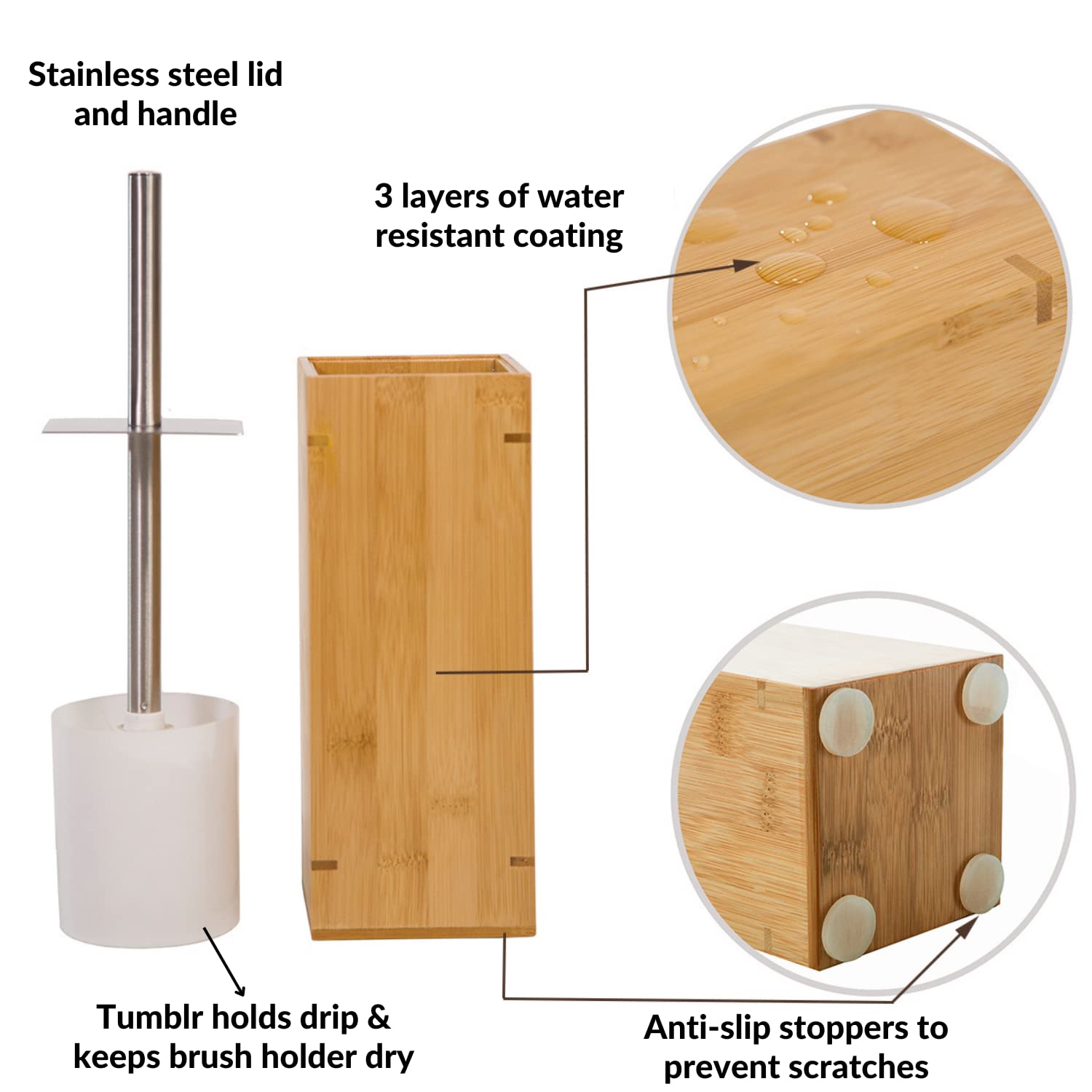 GOBAM brush in holder side profile reveals compact concealed design benefit