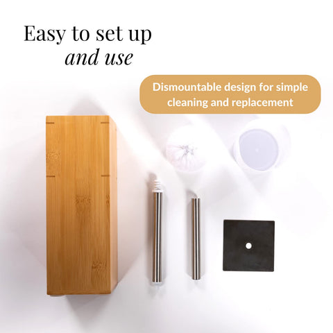 GOBAM size scale next to toilet shows compact footprint for small bathrooms benefit