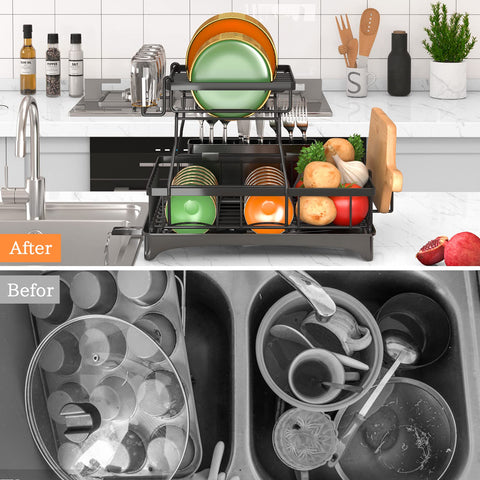 Godboat cutlery holder close-up showing drained slots for cleaner counters