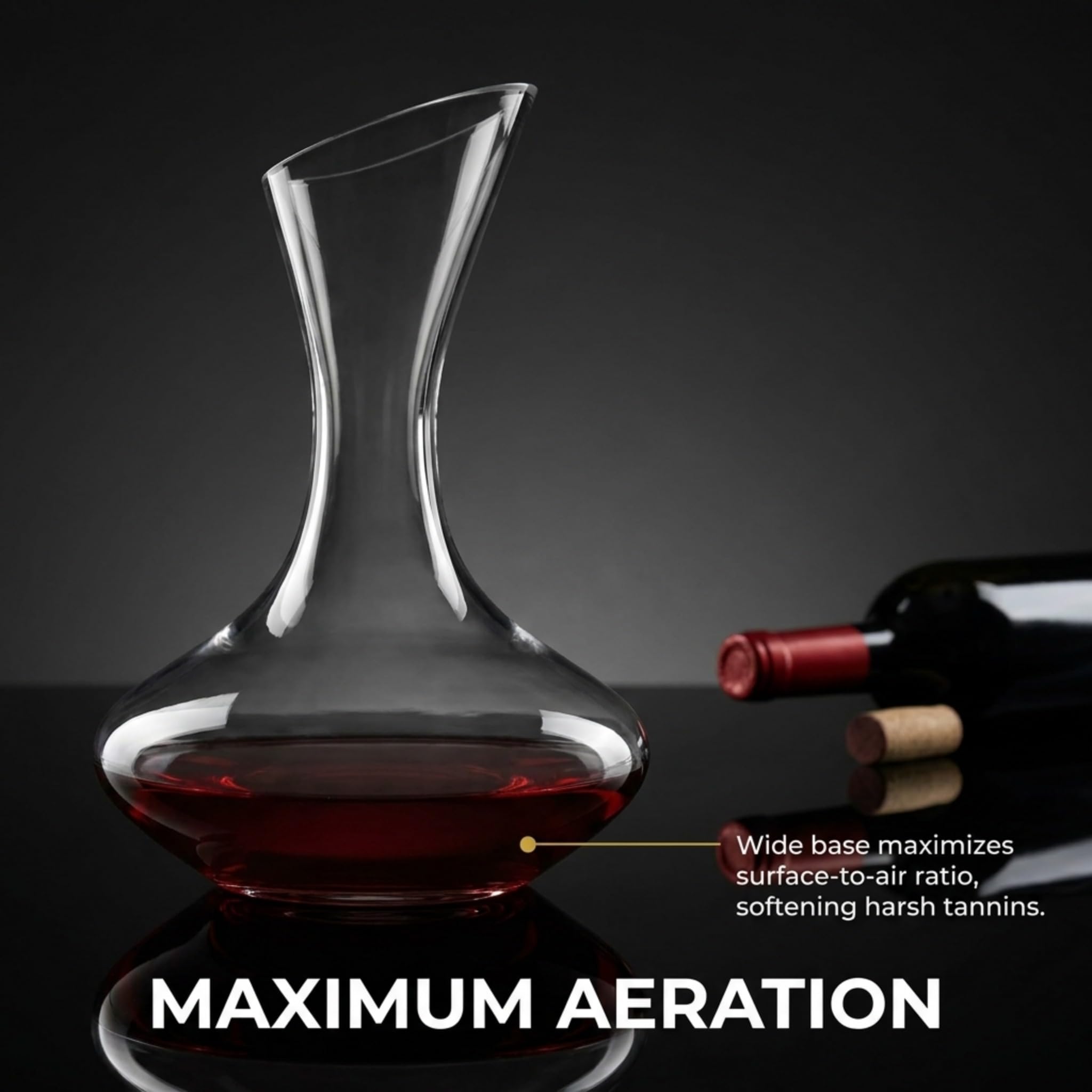 Godinger decanter glass clarity revealing color and legs for wine evaluation benefit
