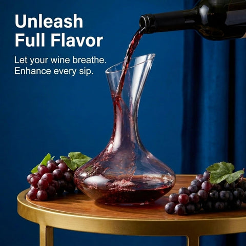 Godinger decanter side silhouette highlighting compact footprint and tabletop impact