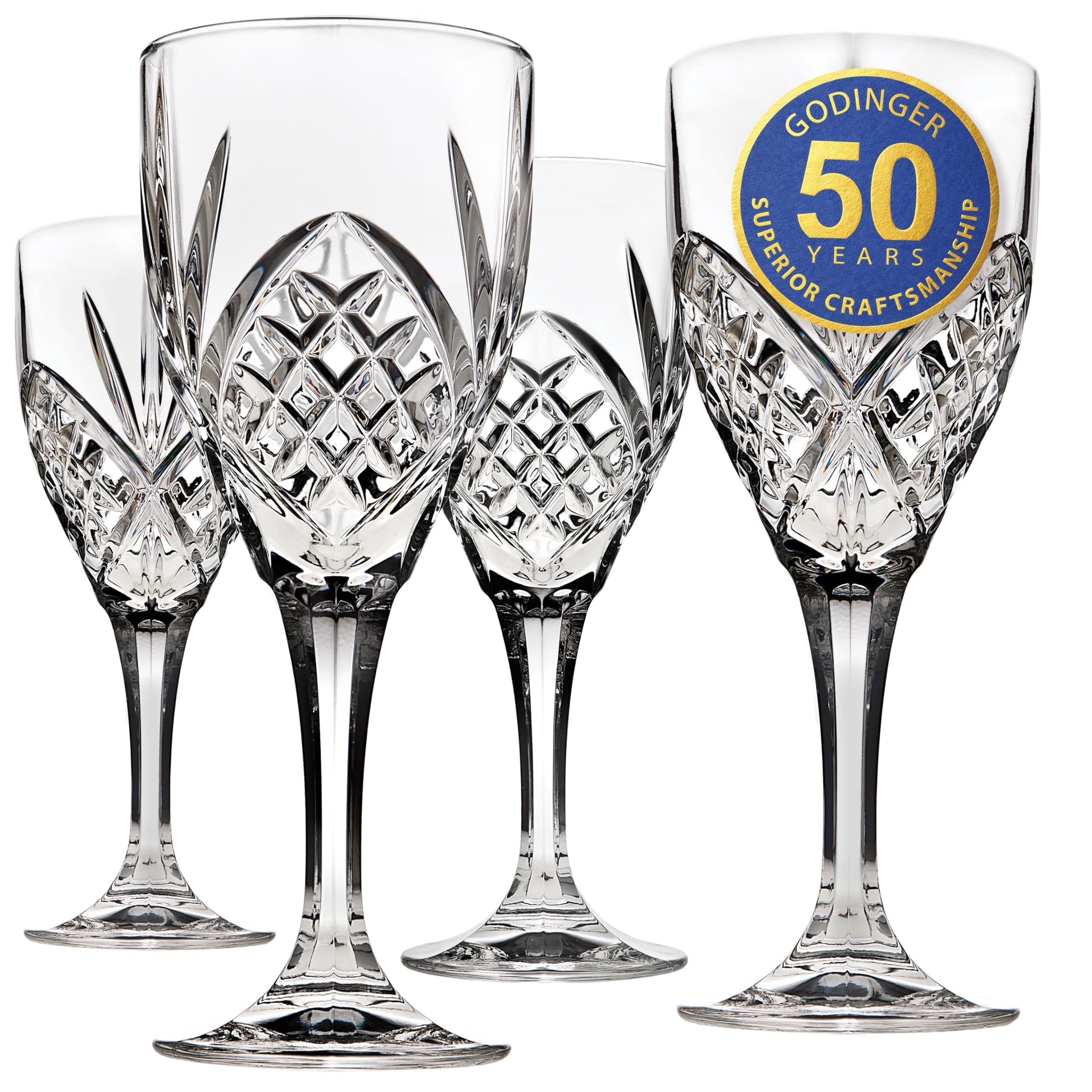 Godinger Dublin close-up of rim and bowl highlighting crystal clarity and refined drinking experience