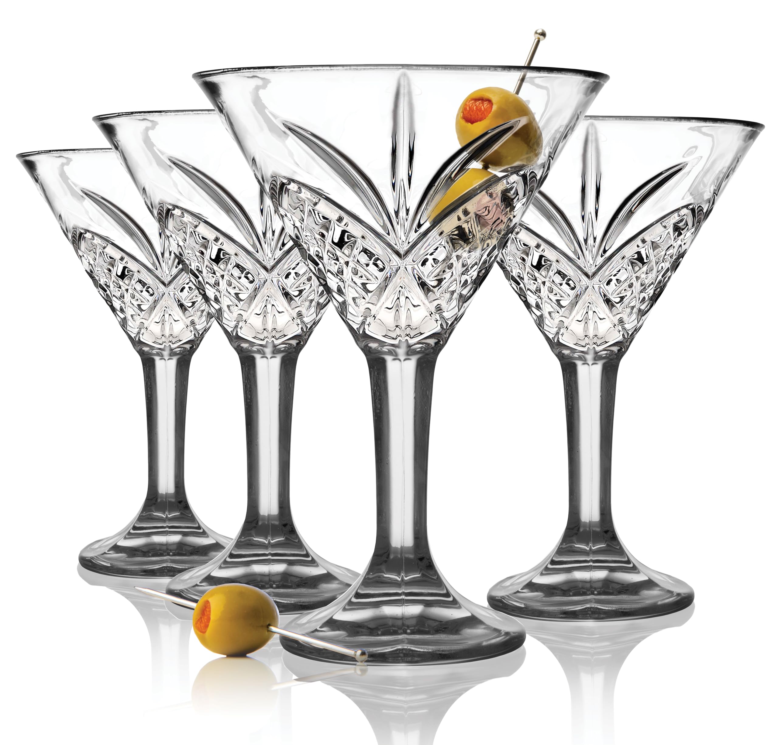 Godinger Dublin Collection martini glass front view showcasing elegant crystal and refined presentation