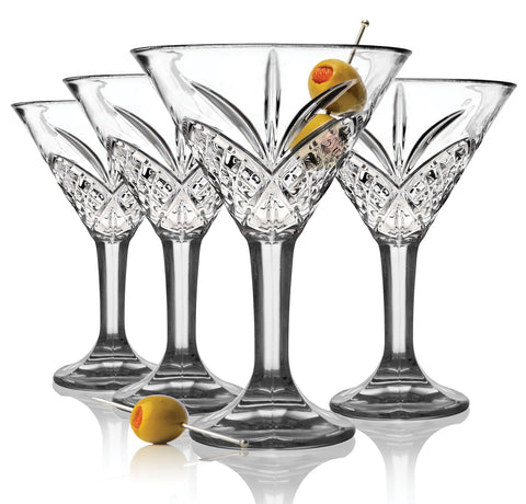 Godinger Dublin Collection martini glass front view showcasing elegant crystal and refined presentation
