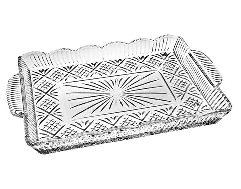 Godinger Dublin tray close-up of wedge and diamond cuts highlighting sparkling brilliance benefit