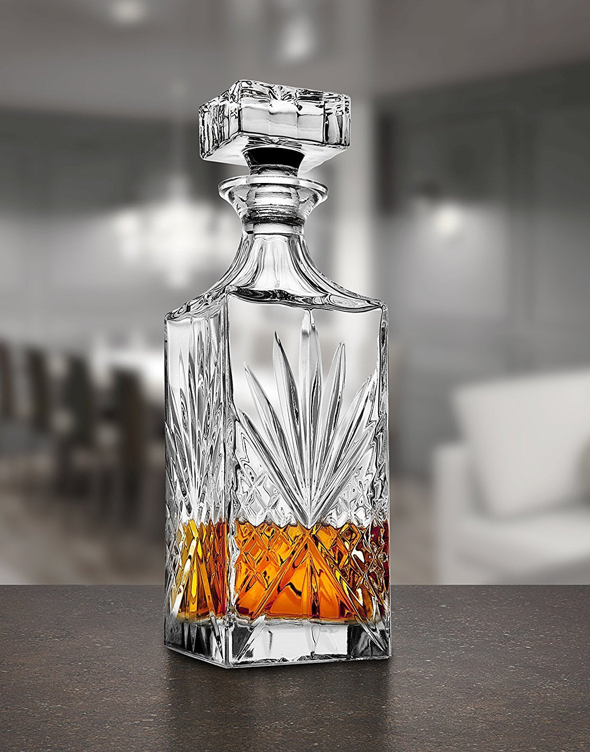 Godinger Dublin decanter poured glass in-use signaling easy serving