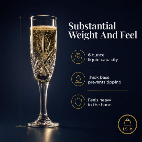 Godinger Dublin flutes in use during a toast emphasizing celebratory sparkle and style