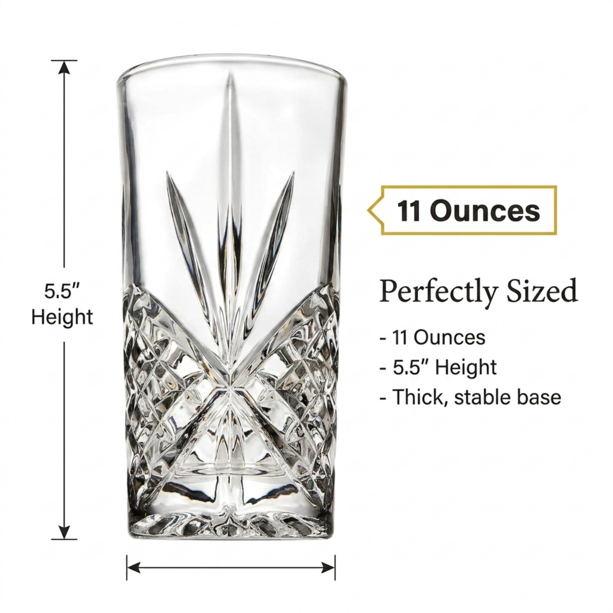 Godinger Dublin glass filled with cocktail showcasing crystal clarity and presentation