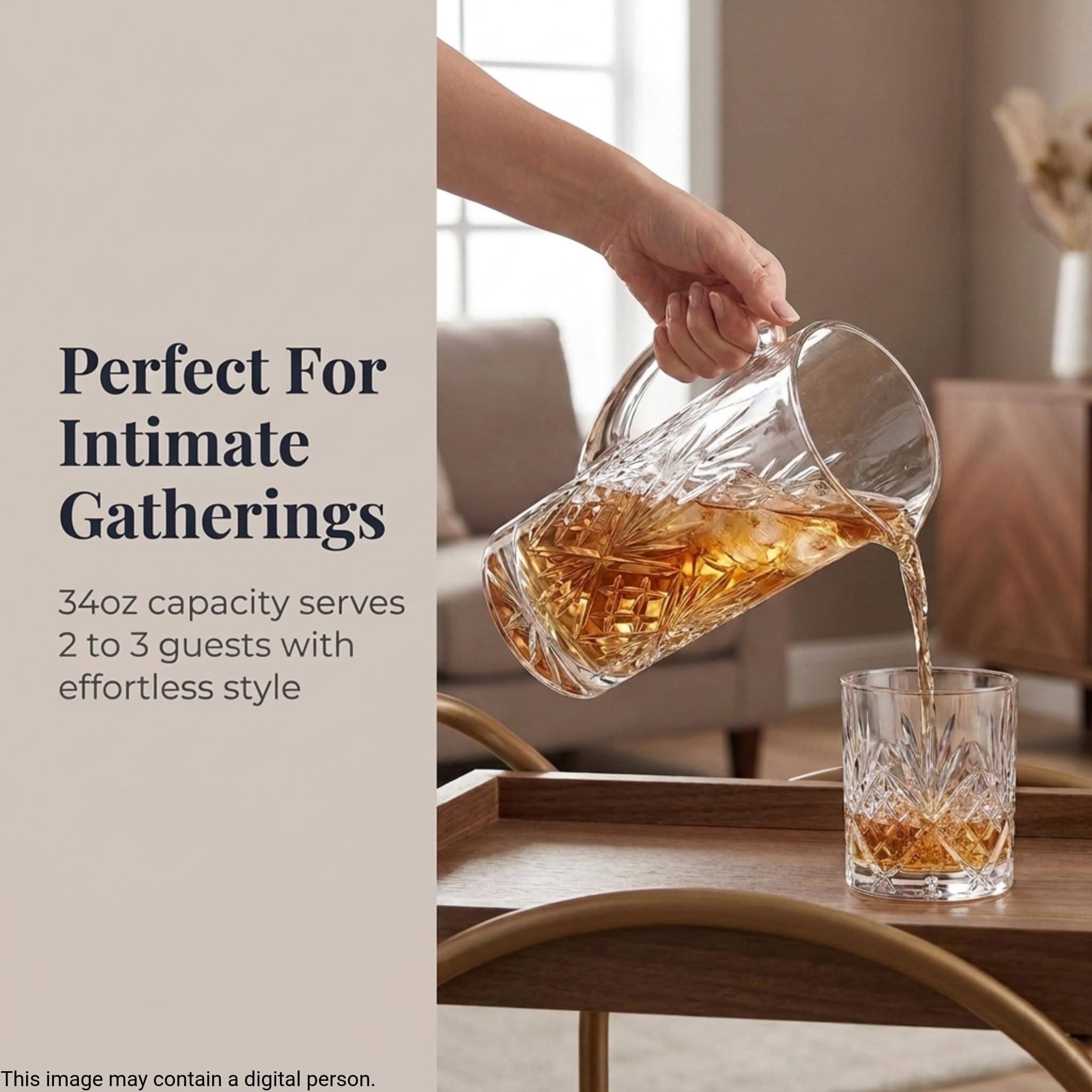 Godinger Dublin pitcher handle detail highlighting comfortable grip for steady service